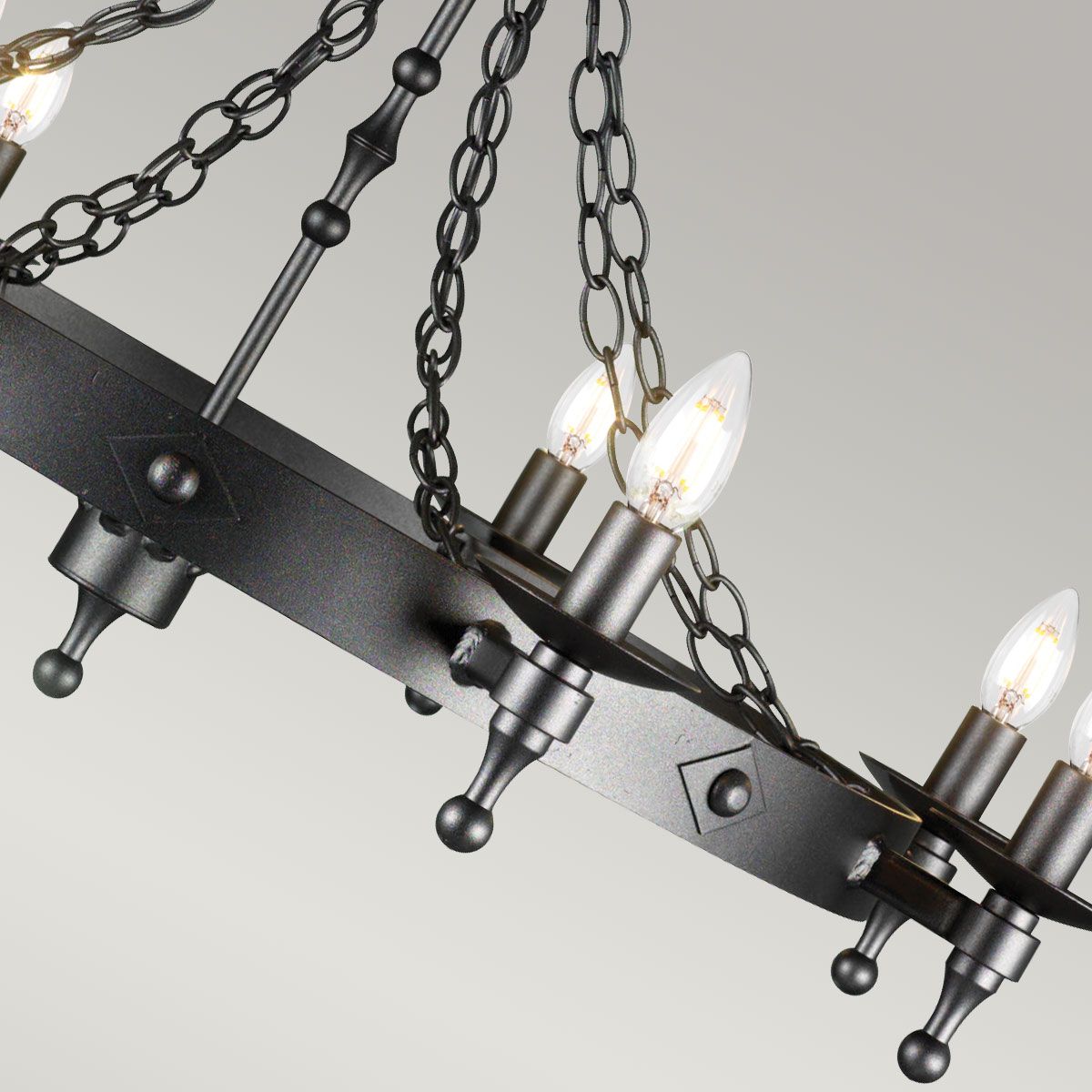 Warwick Kronleuchter mit 8 Lichtern, Graphitschwarz - Elsteadlighting - WR8 - GRAPHITE