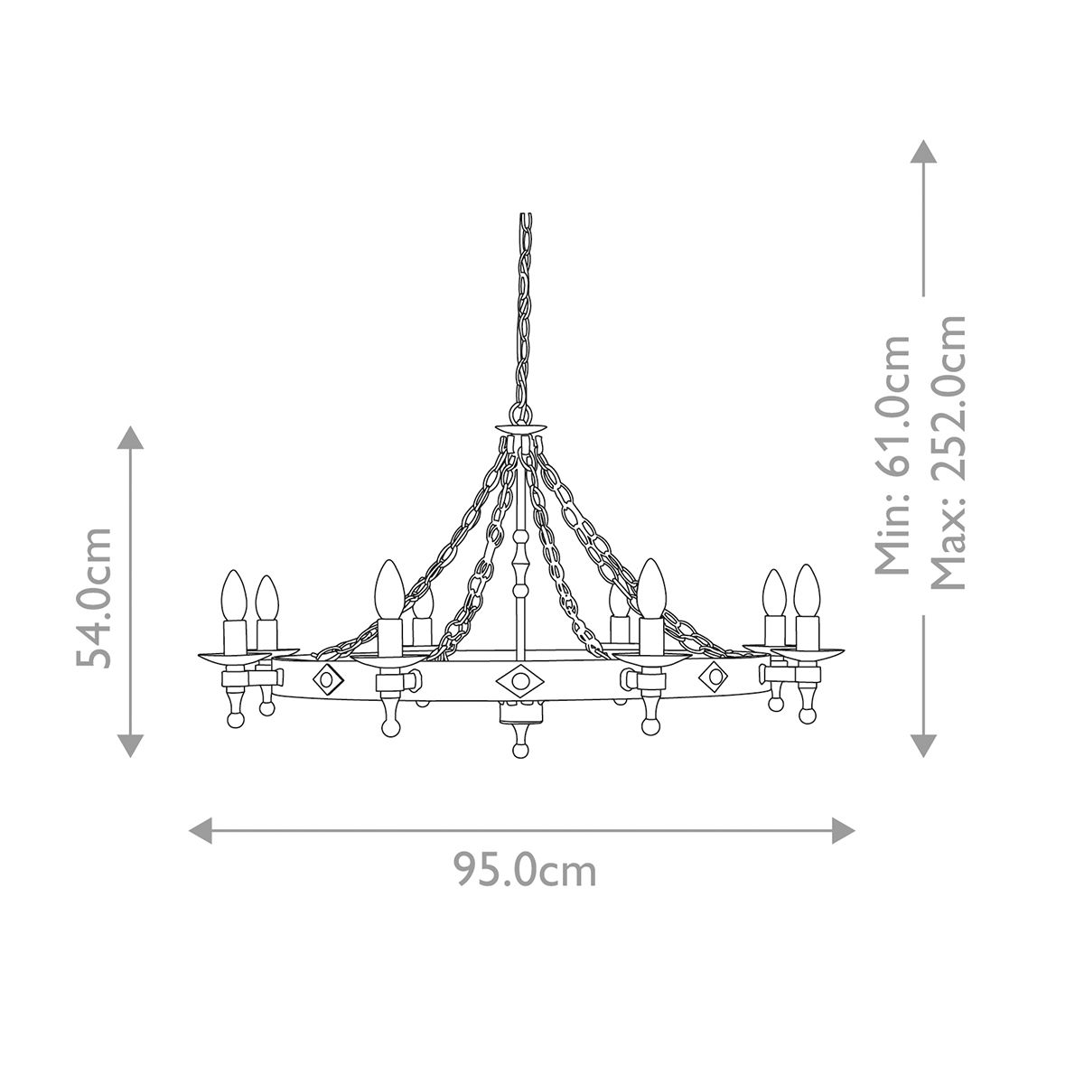 Warwick Kronleuchter mit 8 Lichtern, Graphitschwarz - Elsteadlighting - WR8 - GRAPHITE