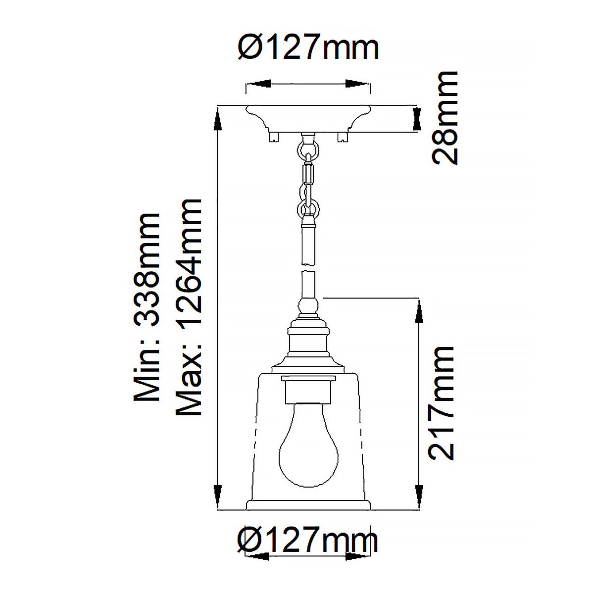 Waverly 1 - flammige Mini - Pendelleuchte - Natürliches Messing - Elsteadlighting - KL - WAVERLY - MP - NBR