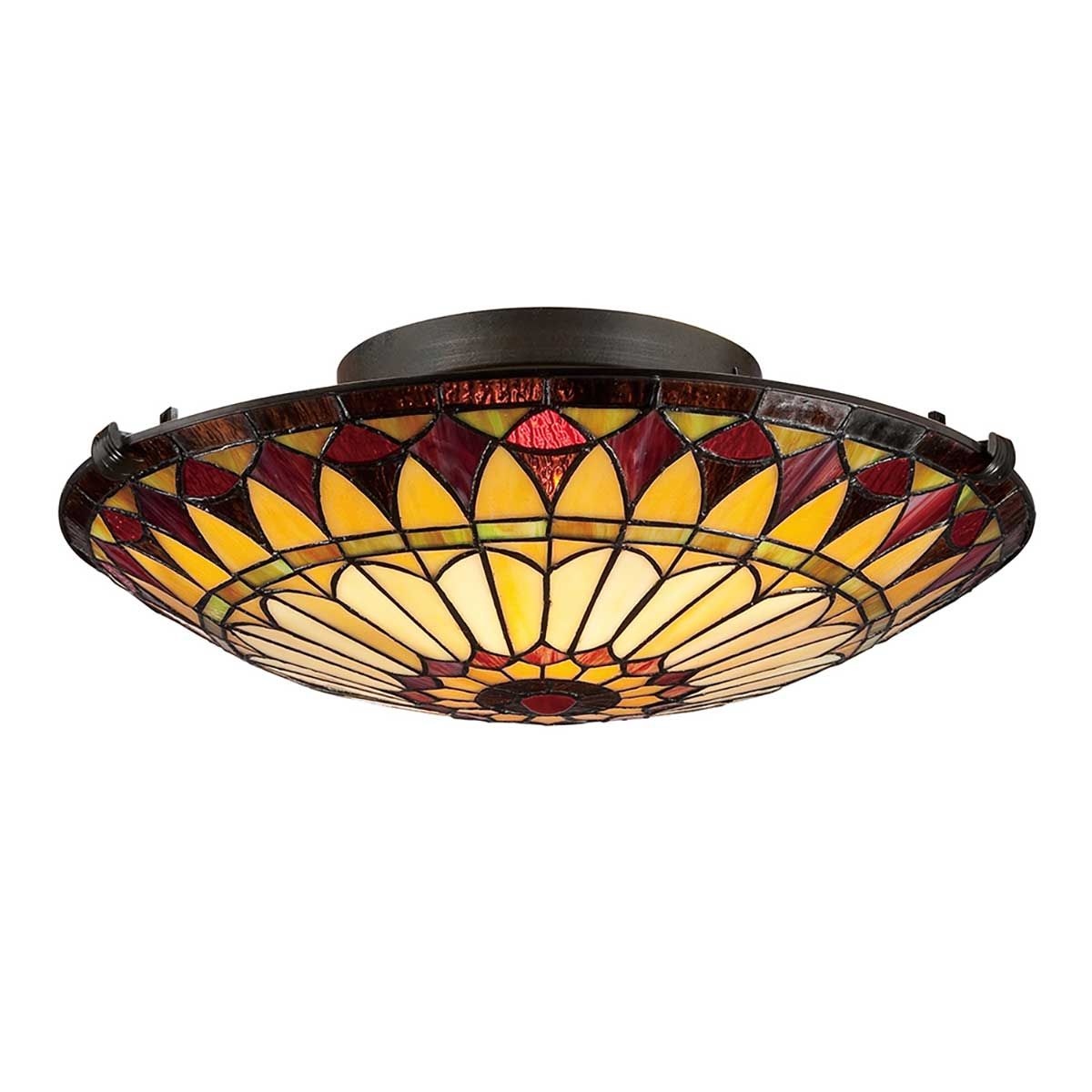 West End 2 - flammige, mittelgroße schwebende Deckenleuchte – Vintage Bronze - Elsteadlighting - QZ - WEST - END - F