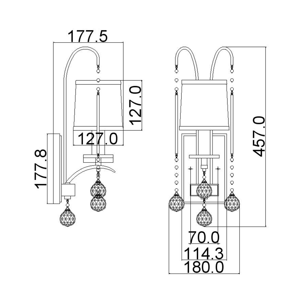Whitney 1 - flammige Wandleuchte - Imperiales Silber - Elsteadlighting - QZ - WHITNEY1