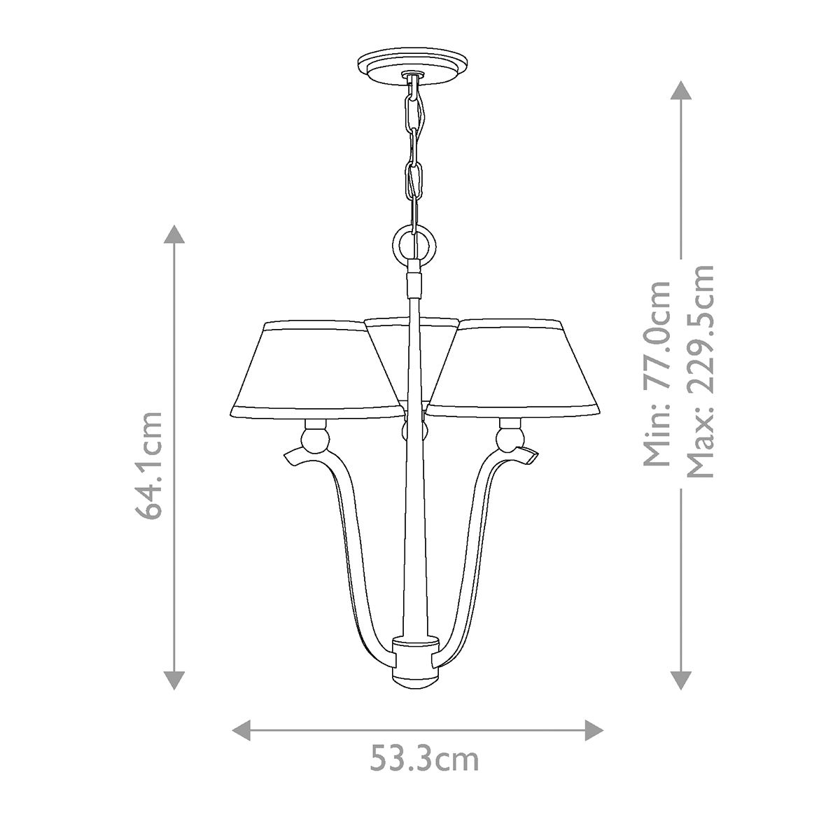 Whitney Kronleuchter mit 3 Lichtern, gebürstetes Nickel - Elsteadlighting - HK - WHITNEY3