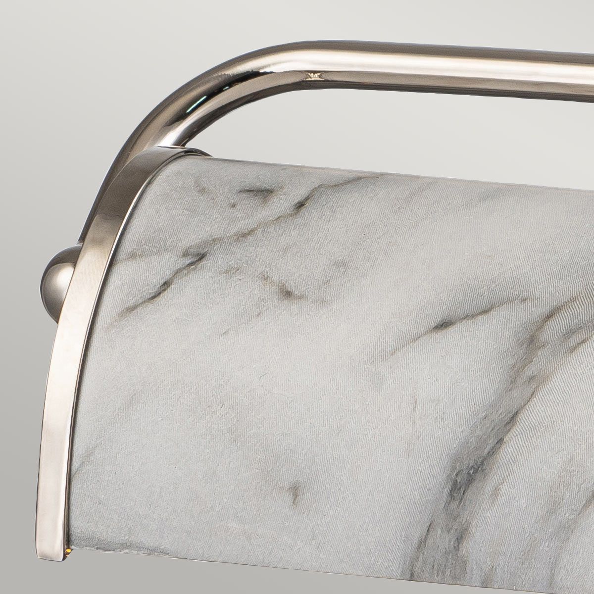 Winchfield 2lt mittelgroße Bilderleuchte – poliertes Nickel und weißer Marmoreffekt - Elsteadlighting - WINCHFIELD - PLM - PN - WM