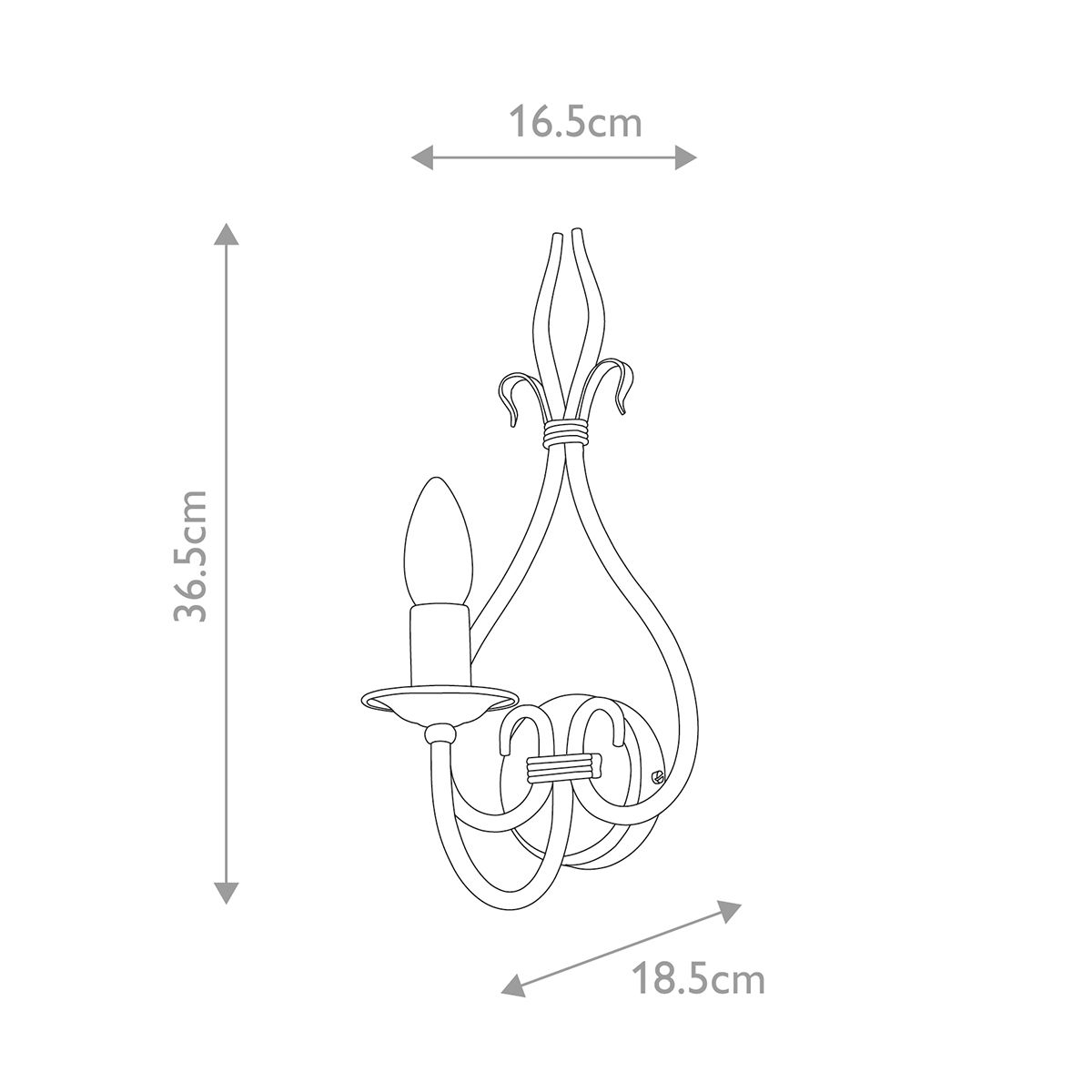 Windermere 1 - flammige Wandleuchte - Rost/Gold - Elsteadlighting - WM1