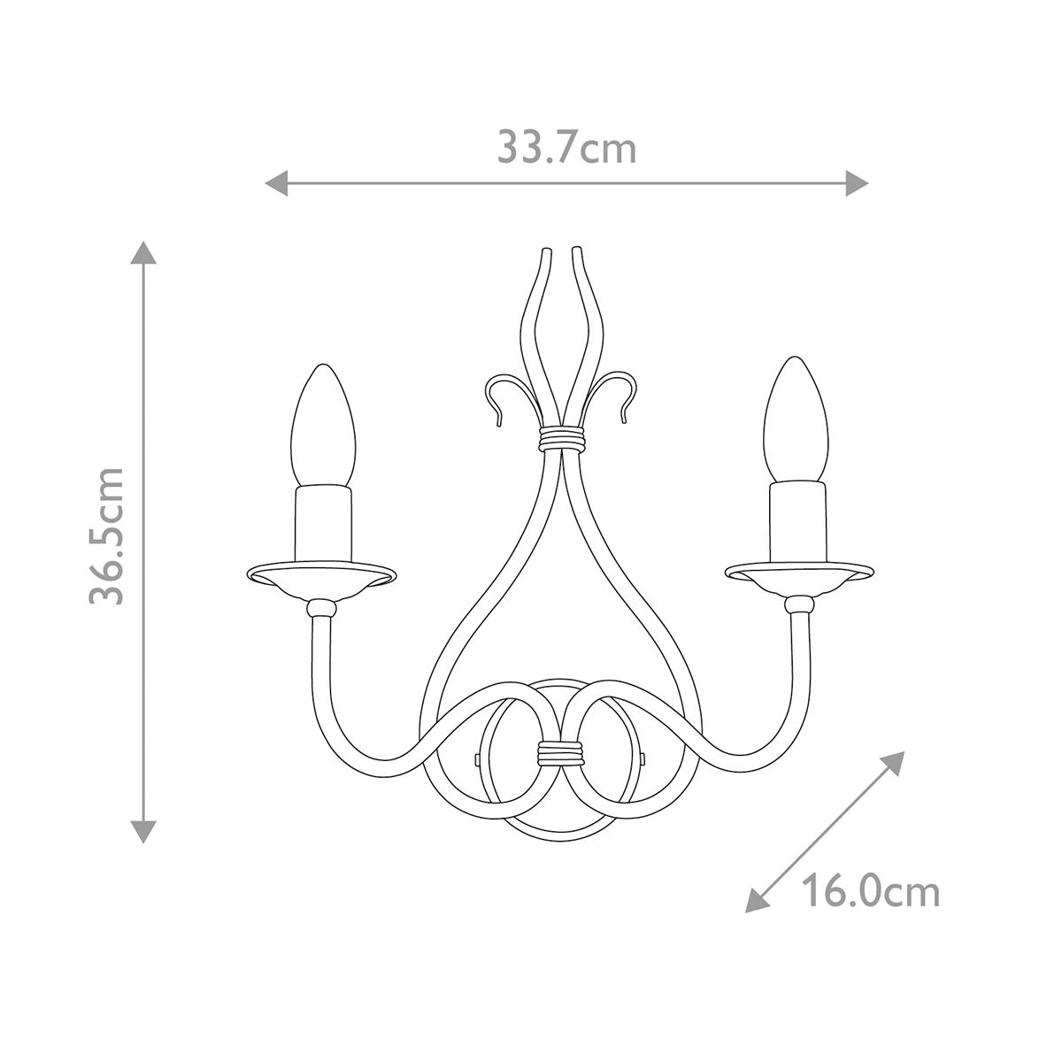 Windermere 2 - flammige Wandleuchte - Rost/Gold - Elsteadlighting - WM2
