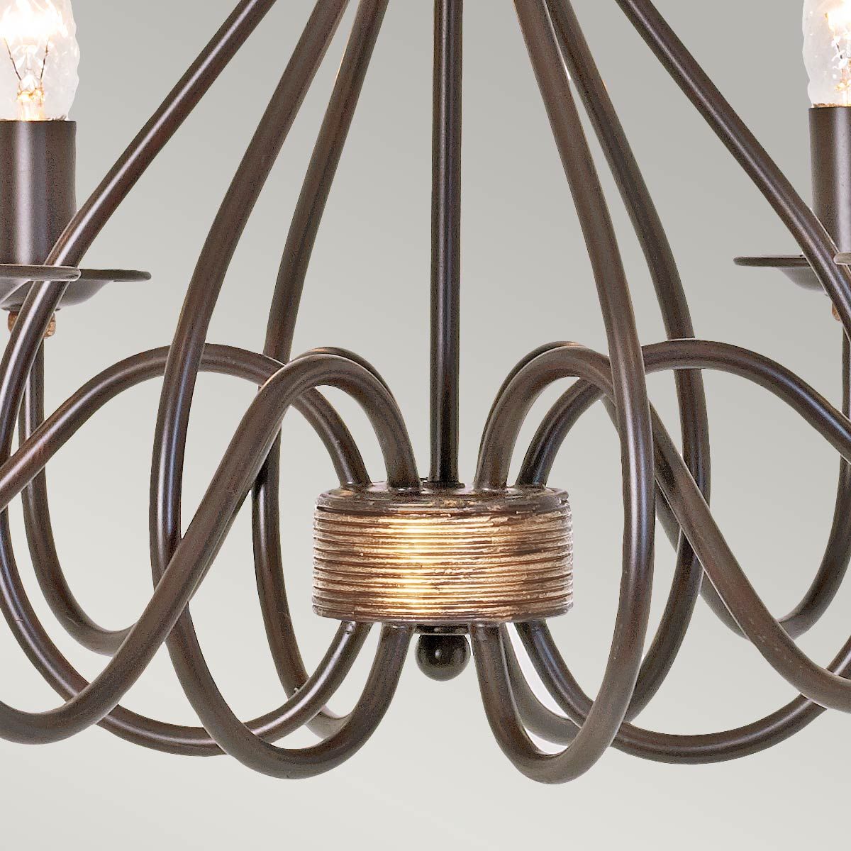 Windermere Kronleuchter mit 6 Lichtern, Rost/Gold - Elsteadlighting - WM6