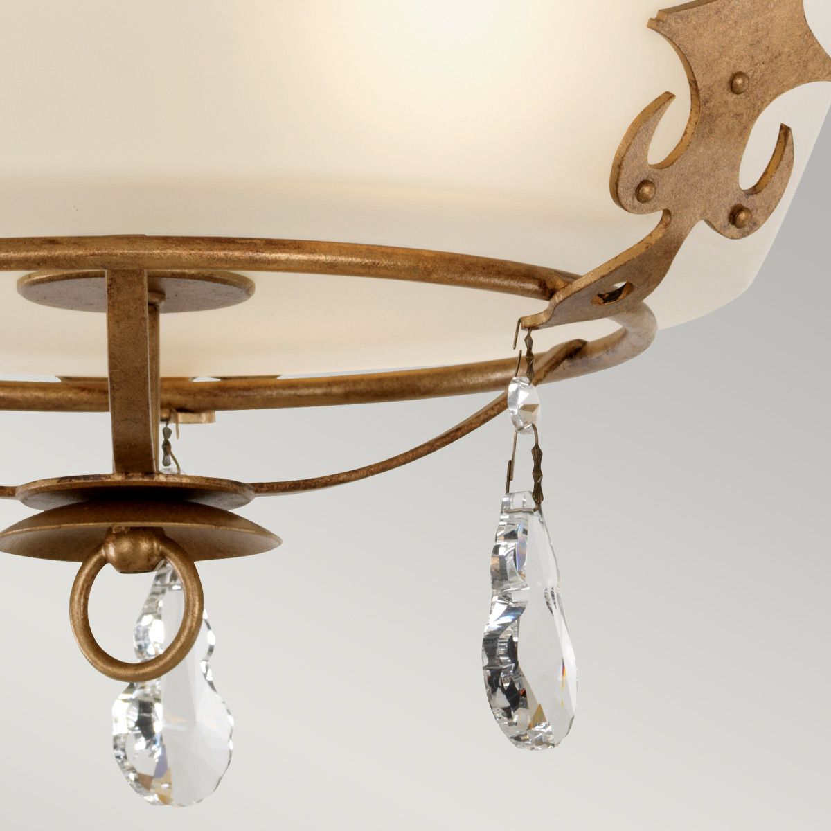 Windsor 3 - flammige Deckenleuchte, halbbündig, Goldpatina - Elsteadlighting - WINDSOR - SF - GOLD