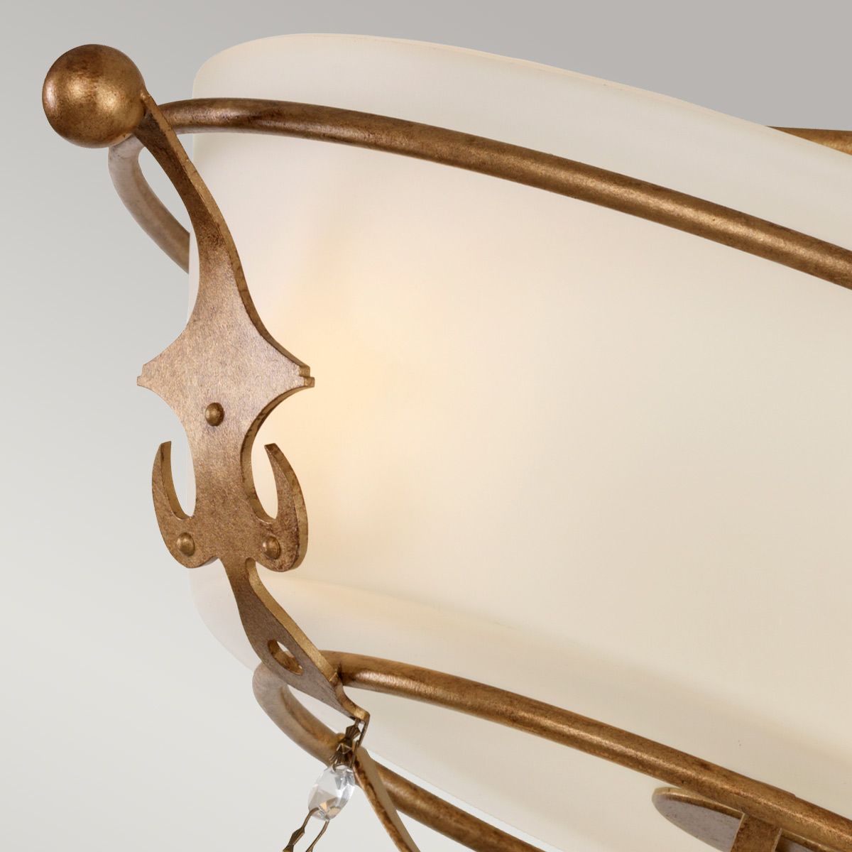 Windsor 3 - flammige Deckenleuchte, halbbündig, Goldpatina - Elsteadlighting - WINDSOR - SF - GOLD