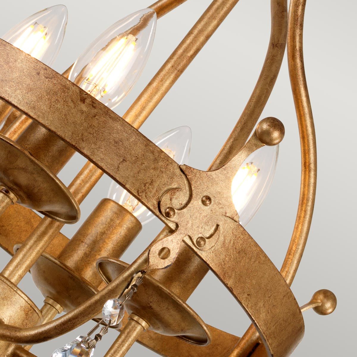 Windsor Pendelleuchte mit 4 Lichtern, Goldpatina - Elsteadlighting - WINDSOR4 - GOLD
