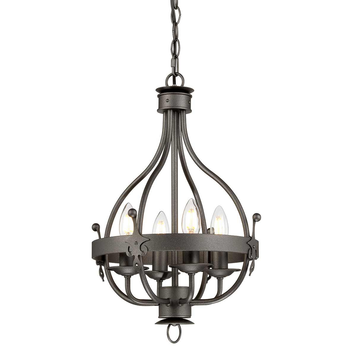 Windsor Pendelleuchte mit 4 Lichtern - Graphit - Elsteadlighting - WINDSOR4 - GR