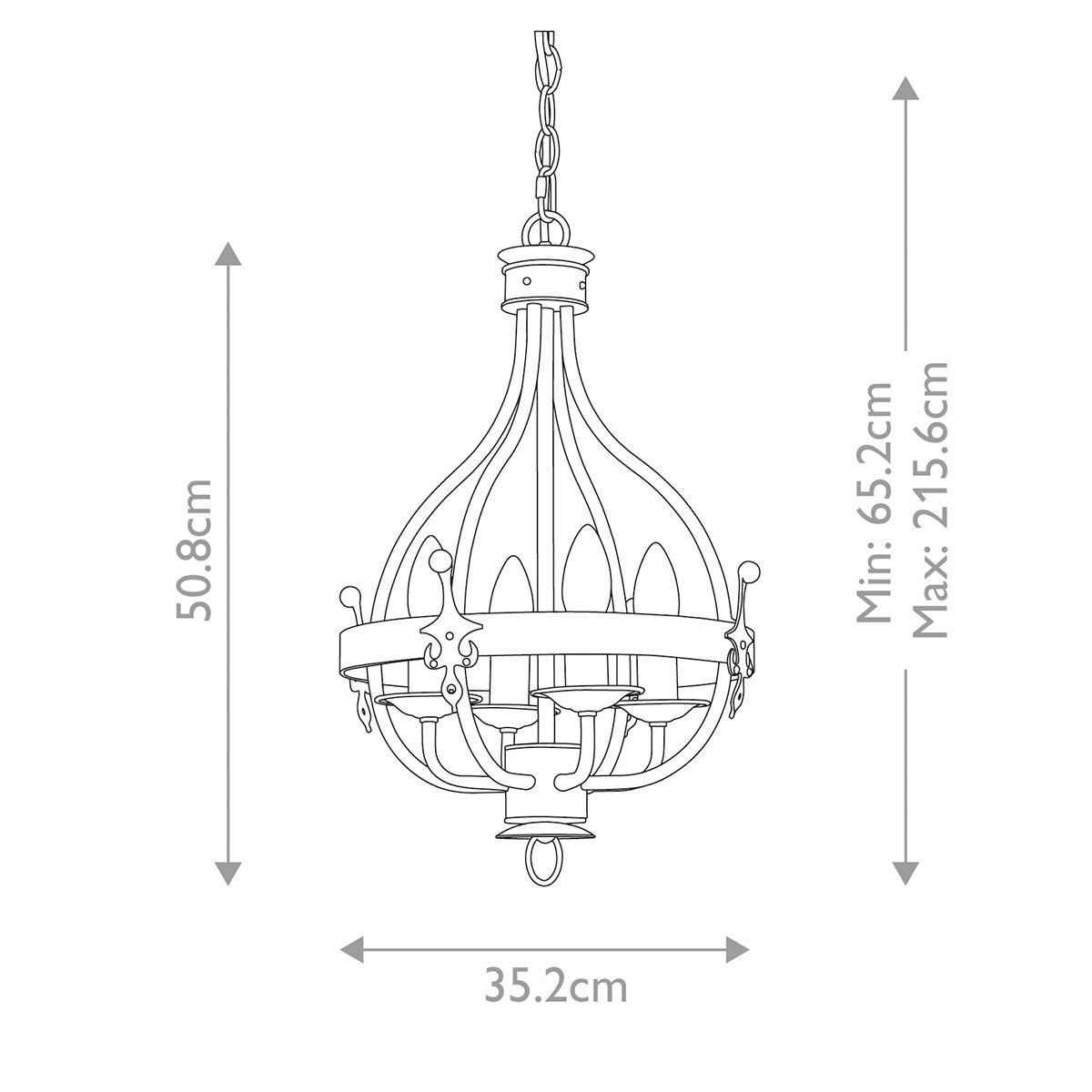 Windsor Pendelleuchte mit 4 Lichtern - Graphit - Elsteadlighting - WINDSOR4 - GR