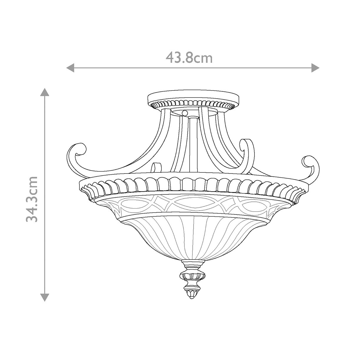 Wohnzimmer-Deckenleuchte mit 2 Lichtern, Walnuss - Elsteadlighting - leuchtengrosshandel24