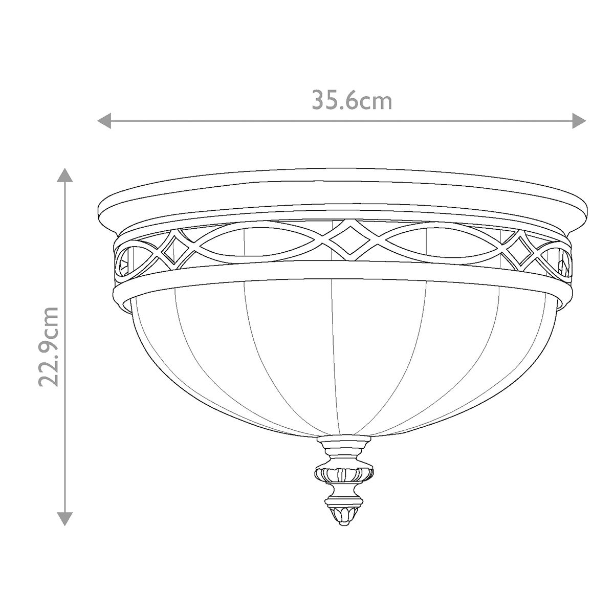 Wohnzimmer-Deckenleuchte mit 3 Lichtern, Walnuss - Elsteadlighting - leuchtengrosshandel24