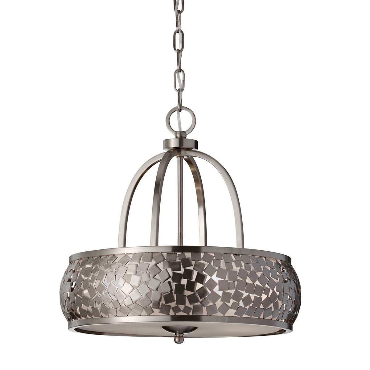Zara Kronleuchter mit 4 Lichtern, gebürsteter Stahl - Elsteadlighting - FE - ZARA4