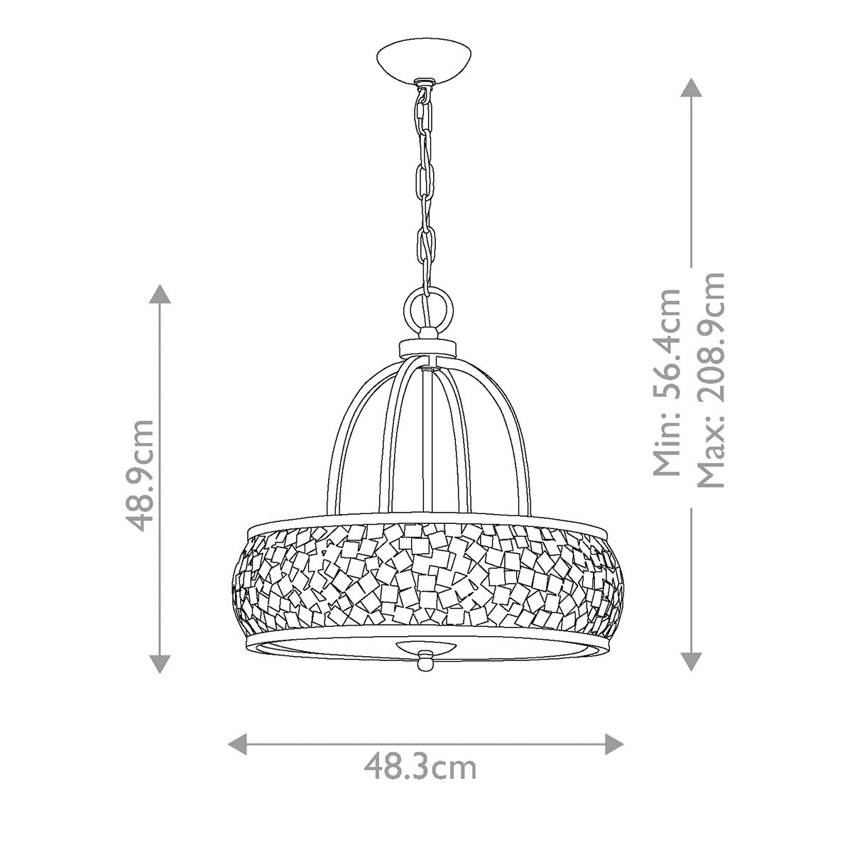 Zara Kronleuchter mit 4 Lichtern, gebürsteter Stahl - Elsteadlighting - FE - ZARA4