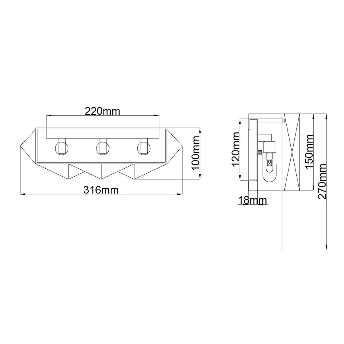 Zuma 3 - flammige Wandleuchte - Satinschwarz/Silber - Elsteadlighting - HK - ZUMA - 3W - SBS