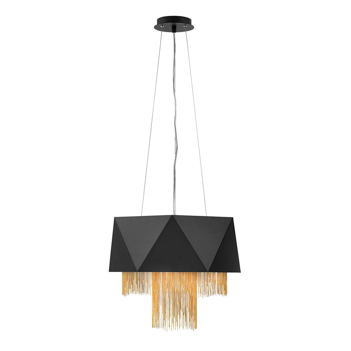 Zuma 6 - flammige Pendelleuchte - Satinschwarz/Gold - Elsteadlighting - HK - ZUMA6 - SBG
