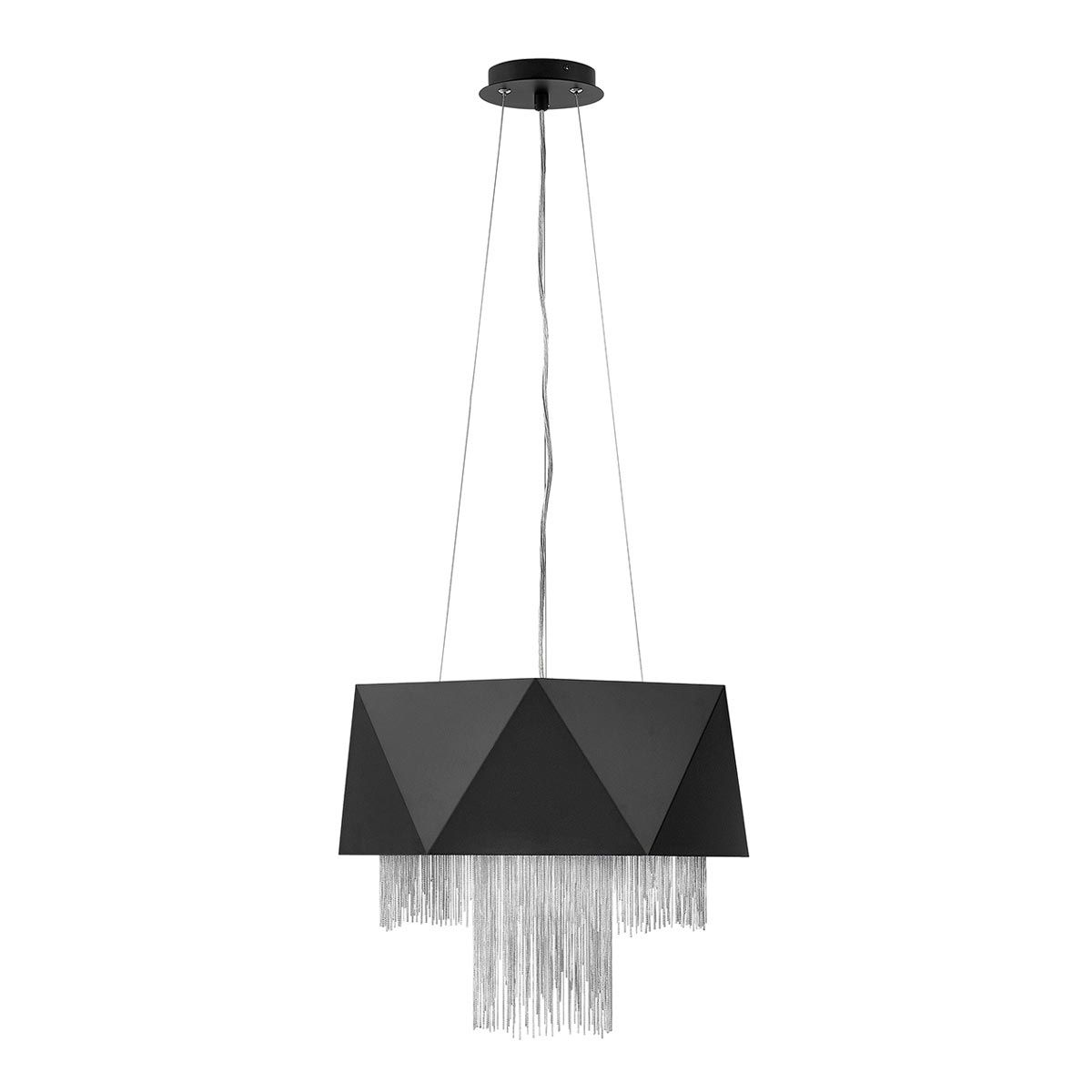 Zuma 6 - flammige Pendelleuchte - Satinschwarz/Silber - Elsteadlighting - HK - ZUMA6 - SBS