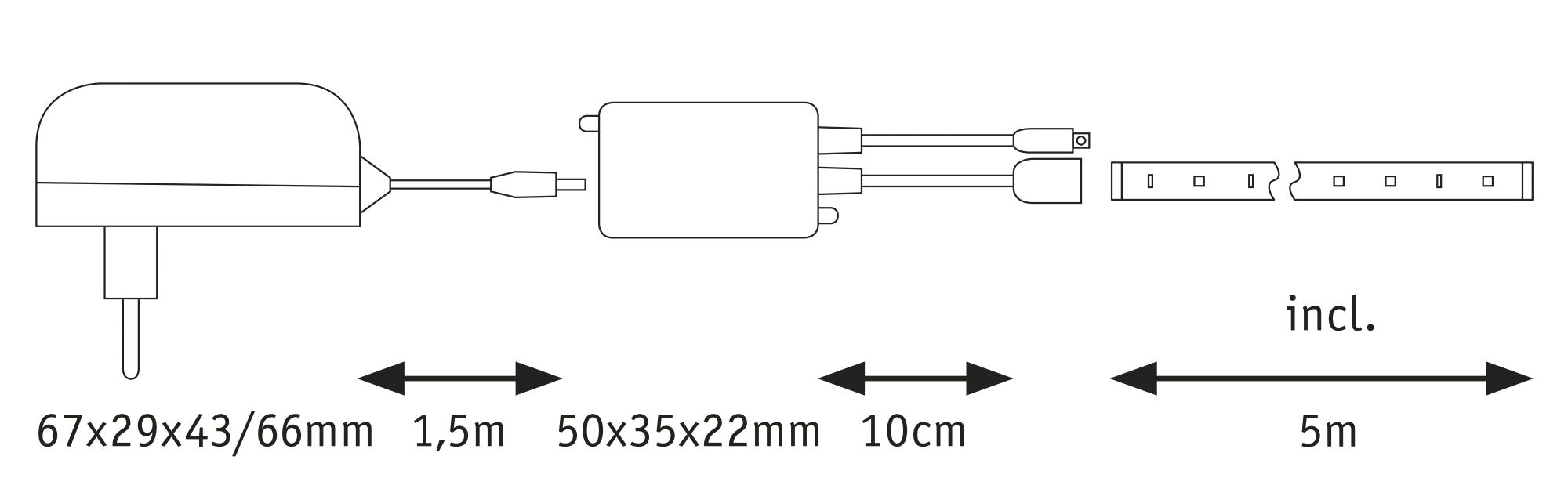 EntertainLED Dynamic RGB Komplettset 5m 10,5W 60 LEDs/m RGB+ 15VA - Paulmann - 78888
