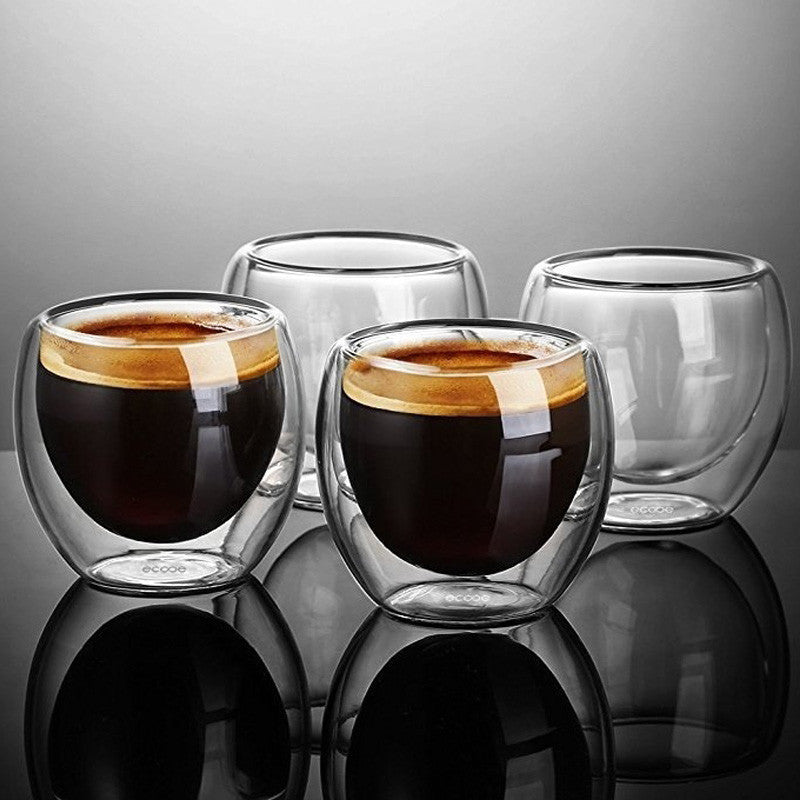 Exklusive Doppelwandige Espresso - Gläser – 6 - teiliges Design - Set - leuchtengrosshandel24 - CJHS111160901AZ