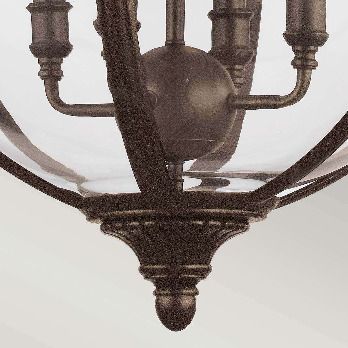 Pendelleuchter Adams mit 4 Lichtern, britische Bronze