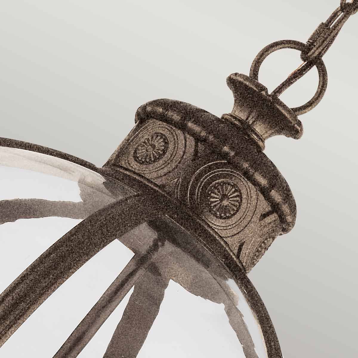 Pendelleuchter Adams mit 4 Lichtern, britische Bronze