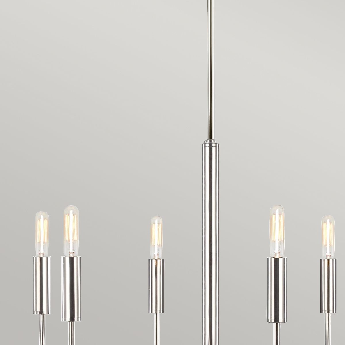 Kronleuchter Brianna, 6 l, poliertes Nickel