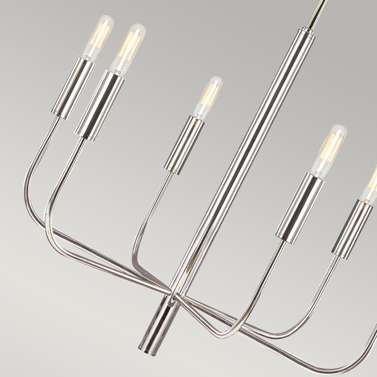 Kronleuchter Brianna, 6 l, poliertes Nickel