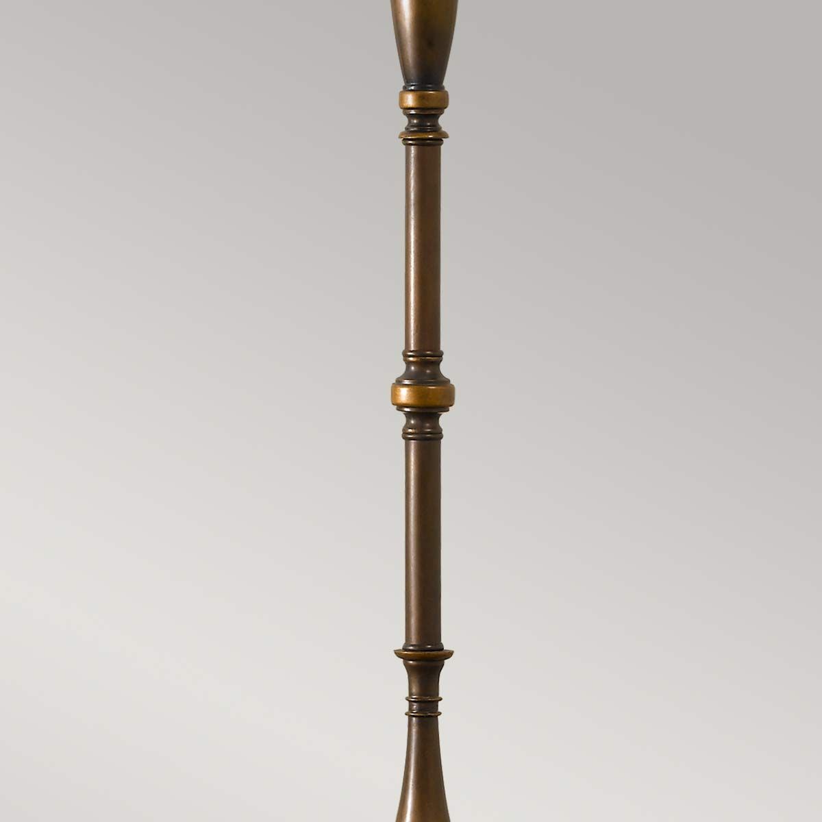 Lincolndale 1-flammige Stehlampe - Astralbronze mit natürlichem Schirm