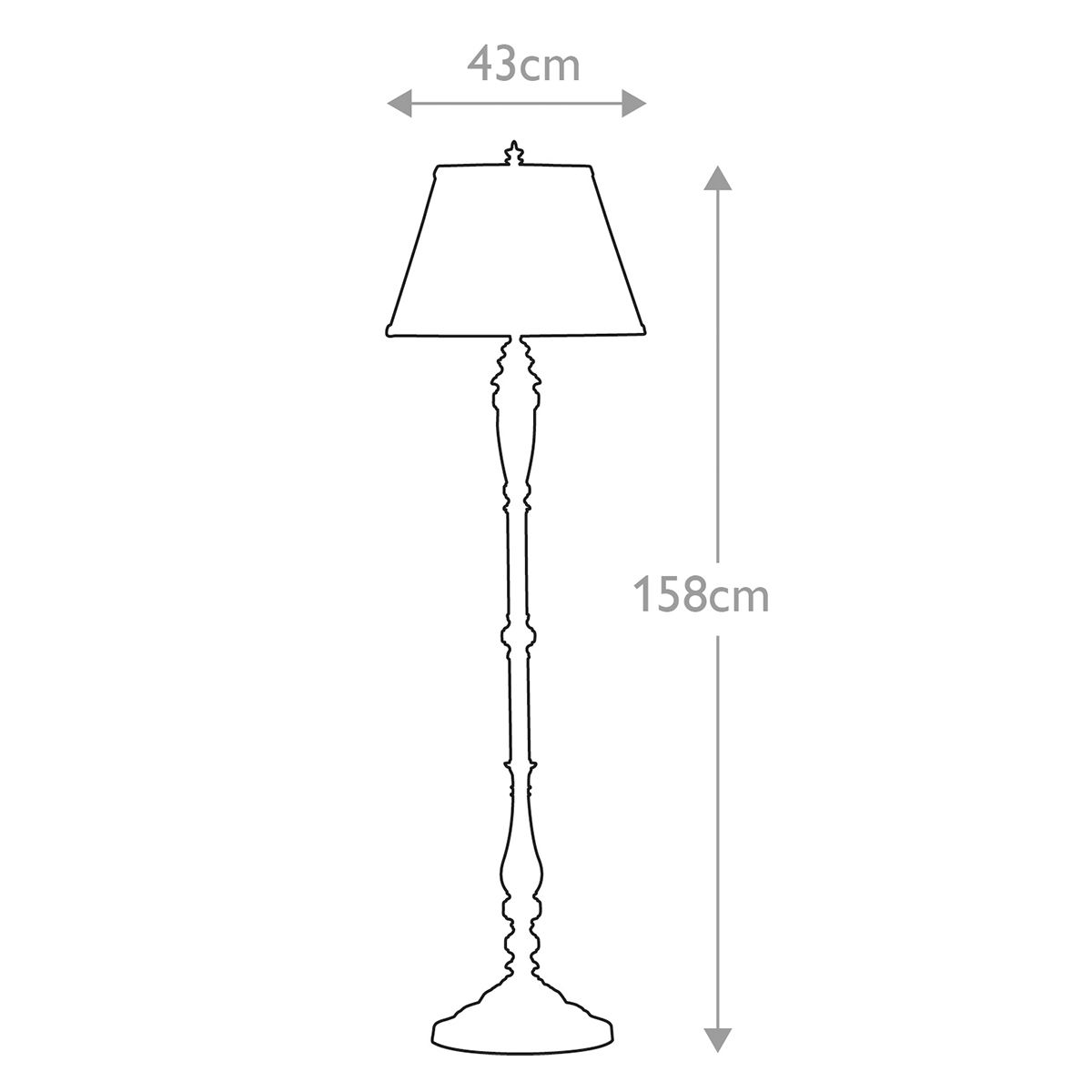 Lincolndale 1-flammige Stehlampe - Astralbronze mit natürlichem Schirm