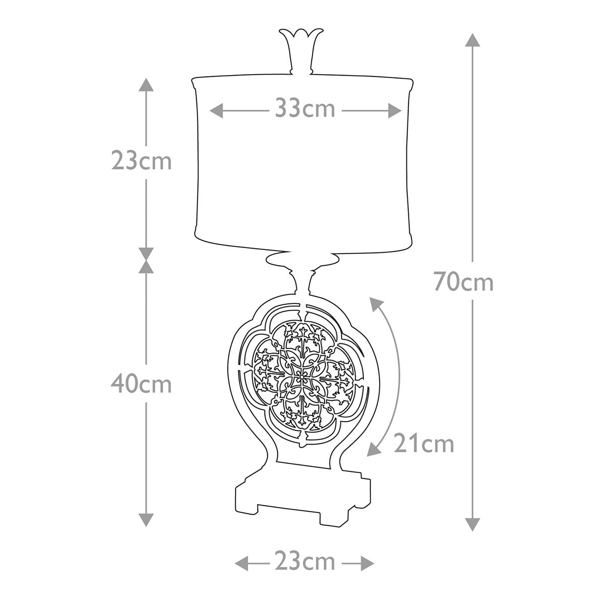 Tischlampe Marcella mit 1 Lampe – Britische Bronze/Oxidierte Bronze mit hellgoldenem Schirm