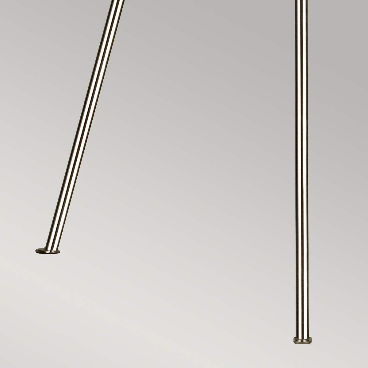 Stehlampe Penny 1-flammig, poliertes Nickel, weißer Schirm