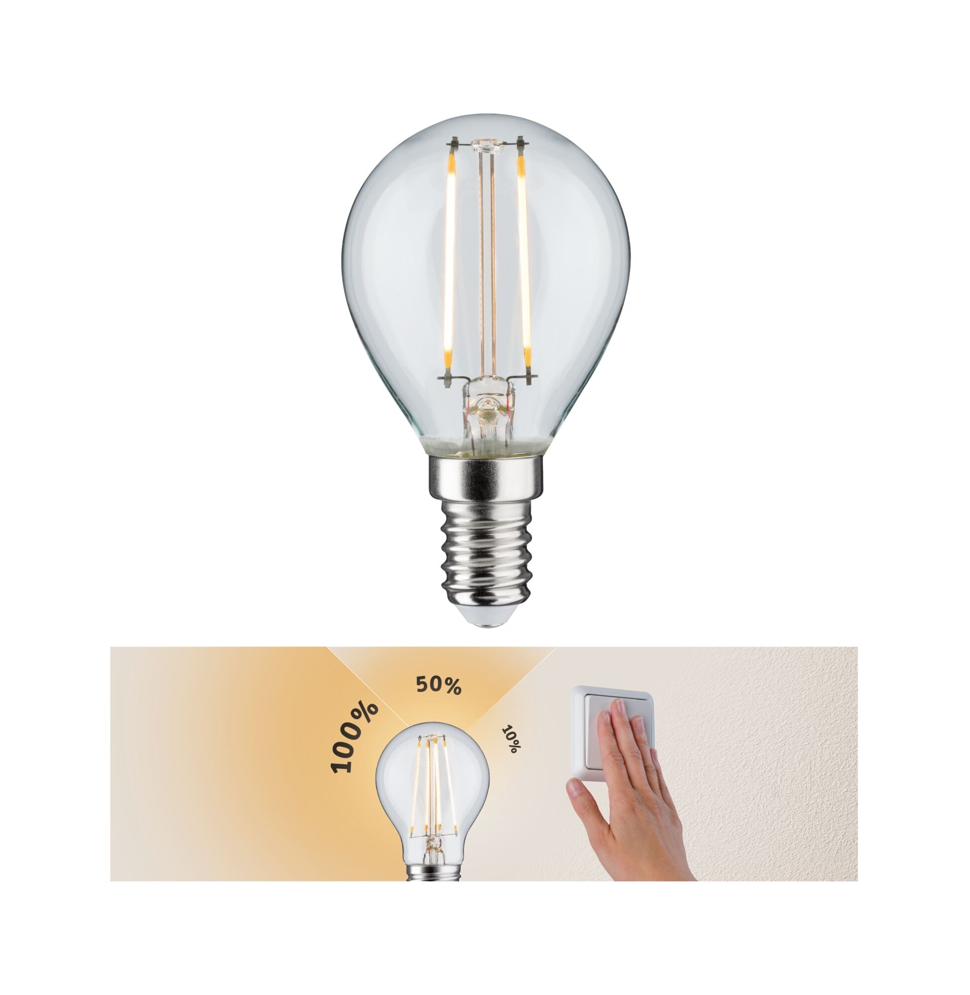 Filament 230V LED Tropfen E14 250lm 2,7W 2700K dimmbar Klar - Paulmann - 28573