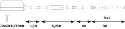 FlexLED LED Strip 3D 5m 10,5W 310lm/m 3000K 12VA - Paulmann - 78963