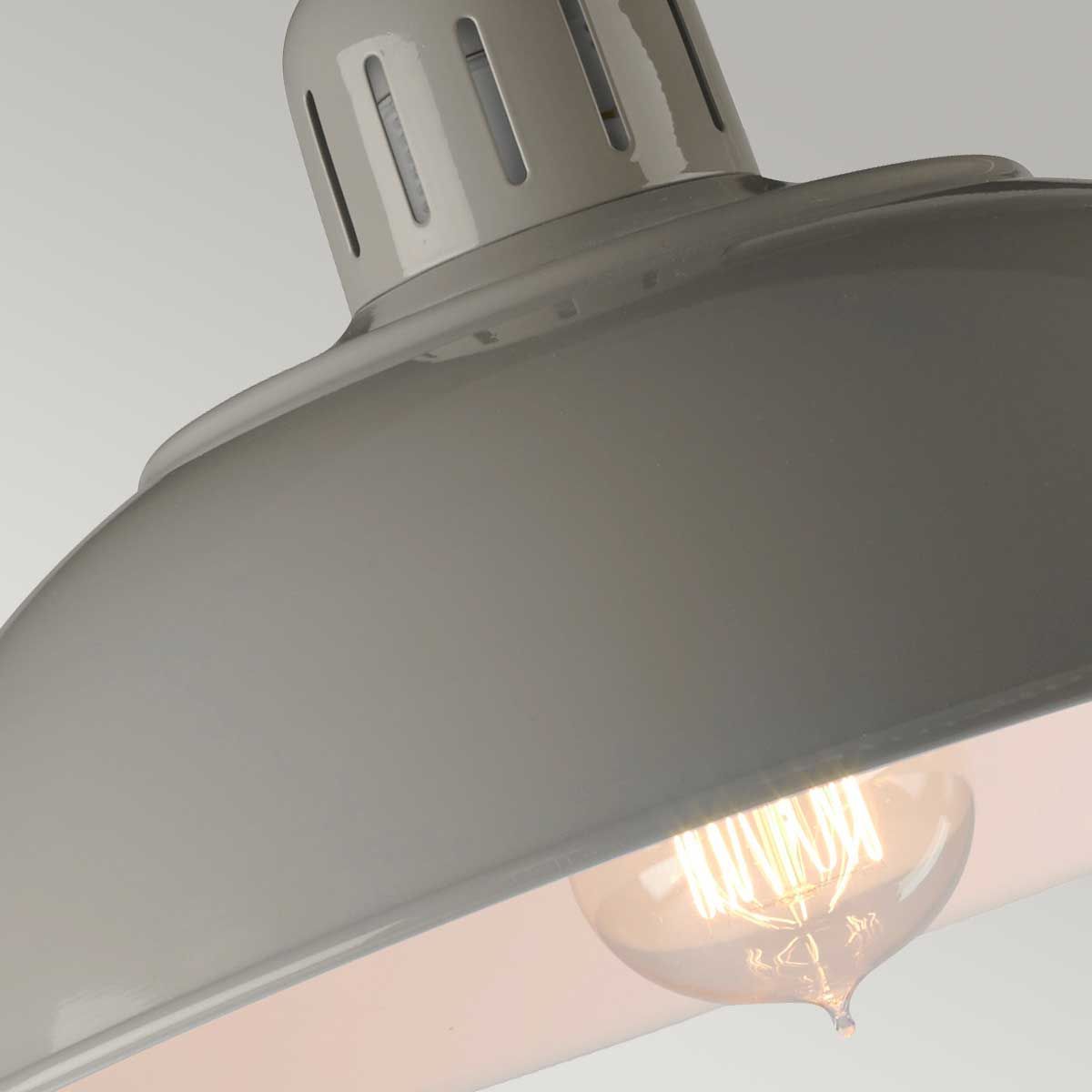 Schreibtischlampe Franklin 1-flammig - Planengrau mit grauem Schirm