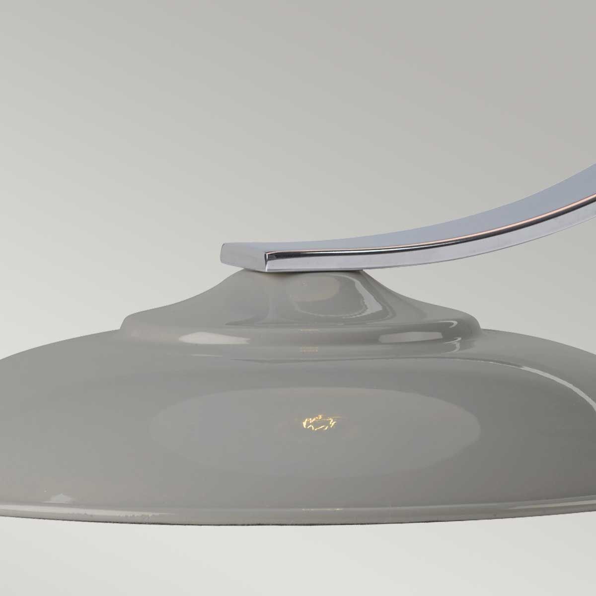 Schreibtischlampe Franklin 1-flammig - Planengrau mit grauem Schirm