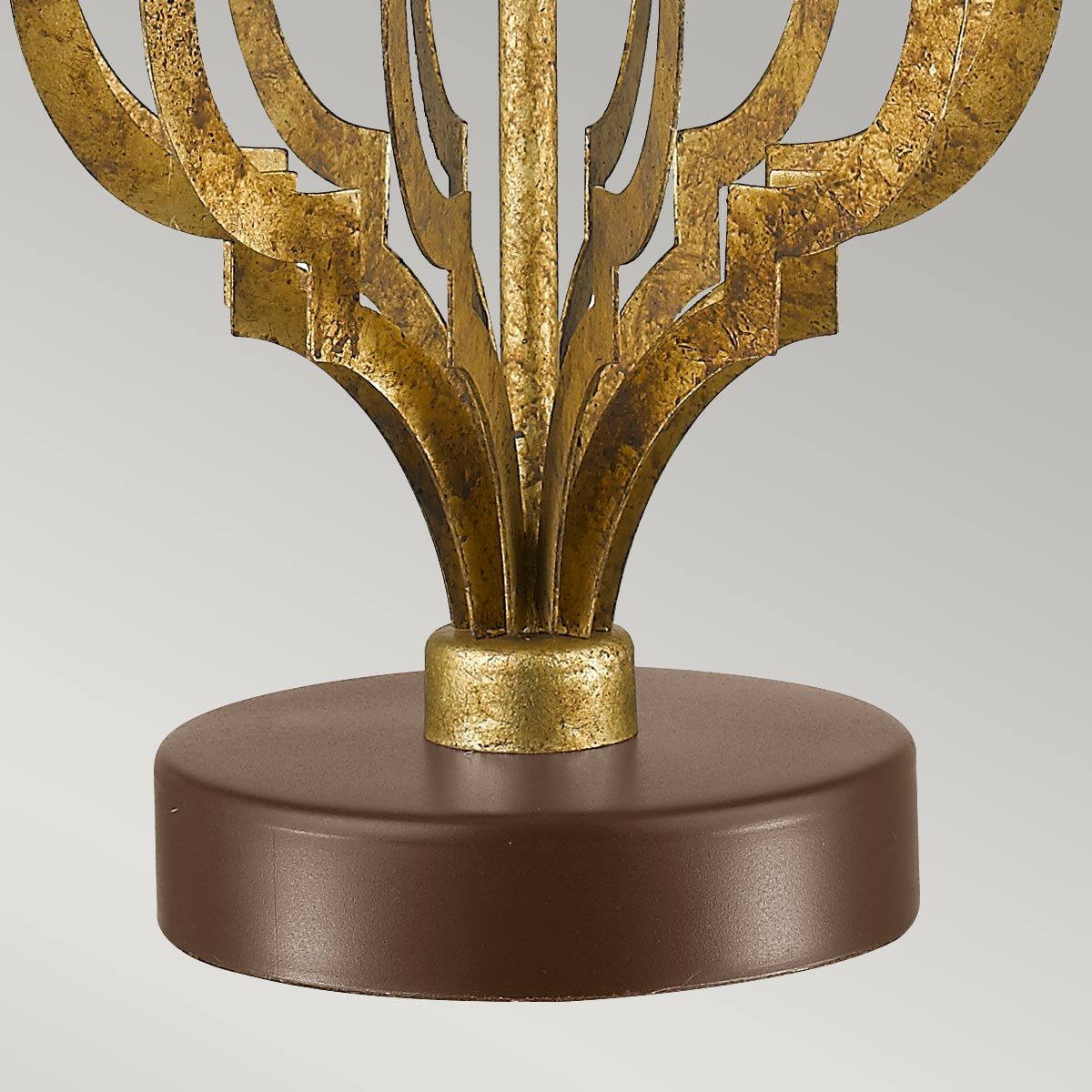 Tischlampe Octavia mit 1 Flamme, Antik-Gold mit cremefarbenem Schirm
