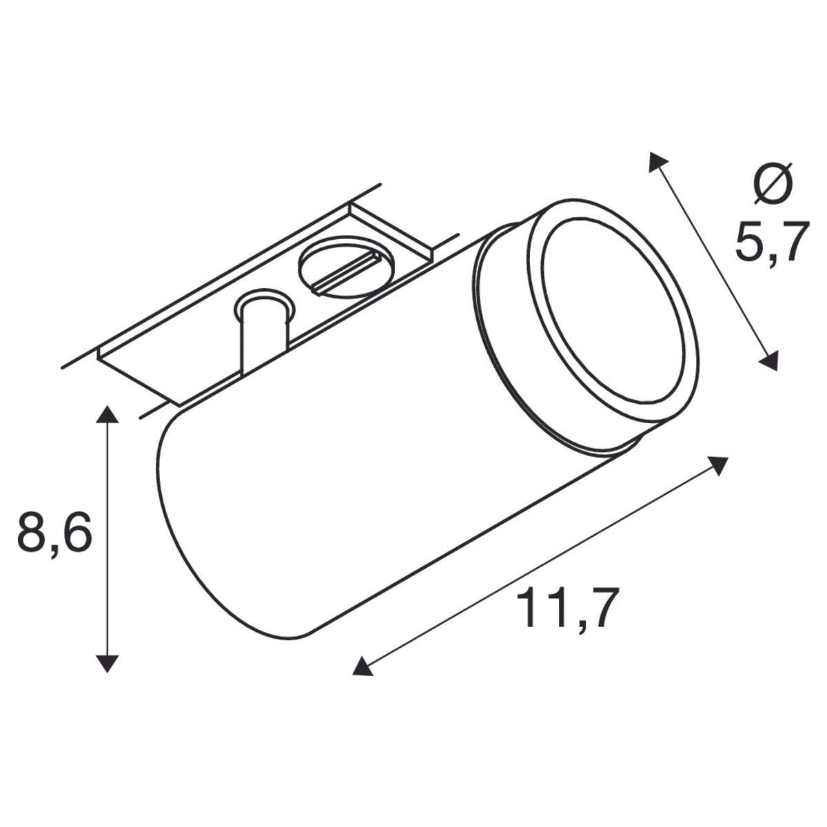GRIP! L 1~ Spot, zylindrisch, GU10, 1x max. 6W - SLV - 1008447