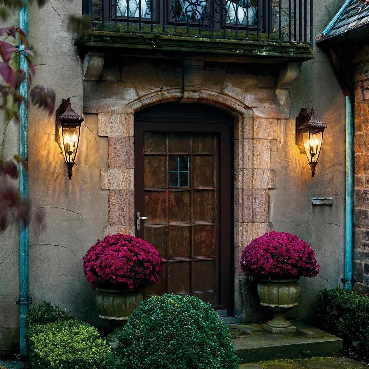 Große Wandlaterne „Venetian Rain“ mit 3 Lichtern, gebürstete Bronze - Elsteadlighting - KL - VENETIAN2 - L