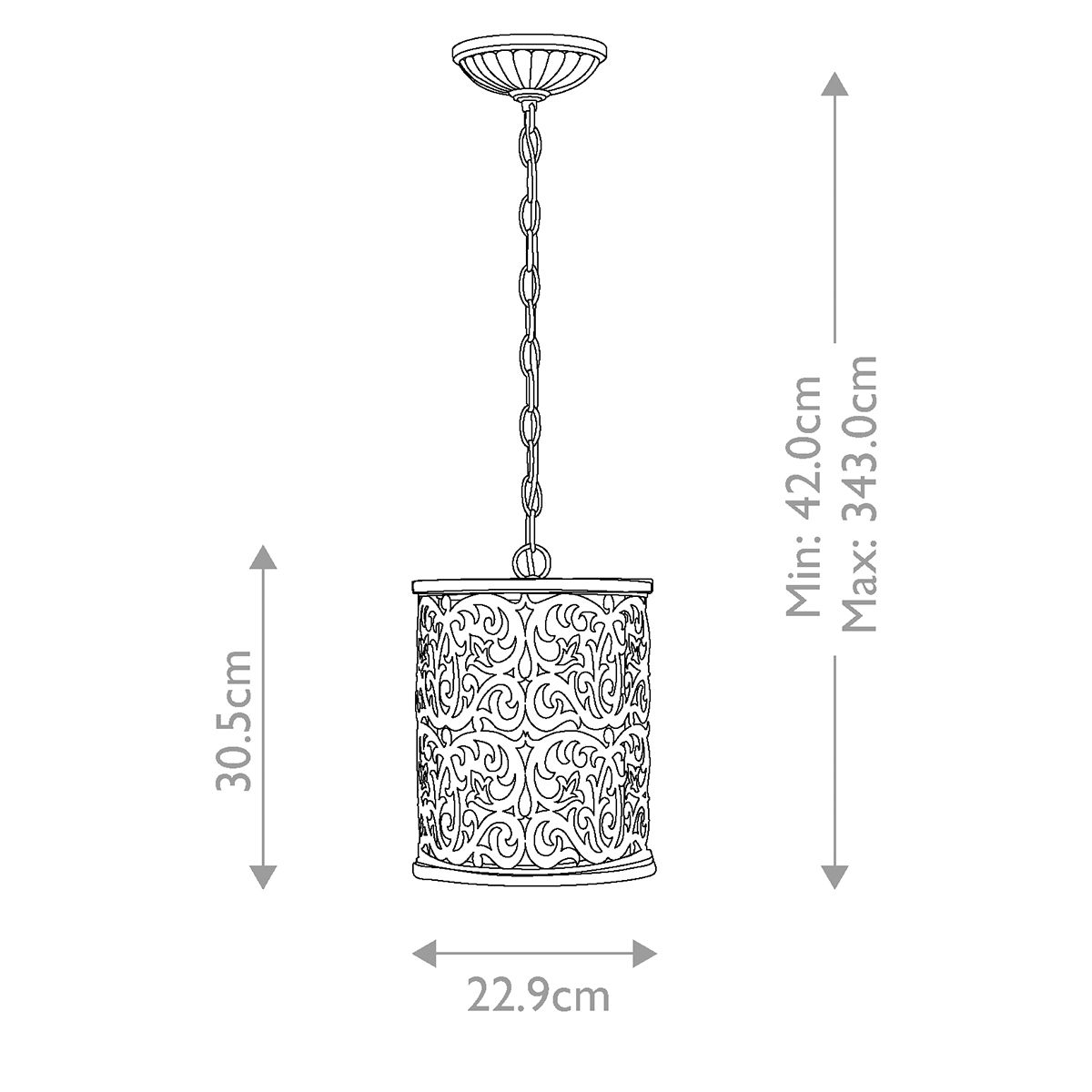 Carabel 1-flammige Mini-Pendelleuchte - Gebürstetes Champagner