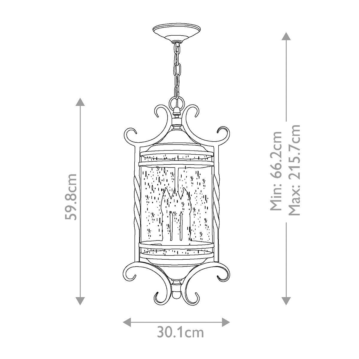 Casa 3-Lichter-Kettenlaterne - Olde Black