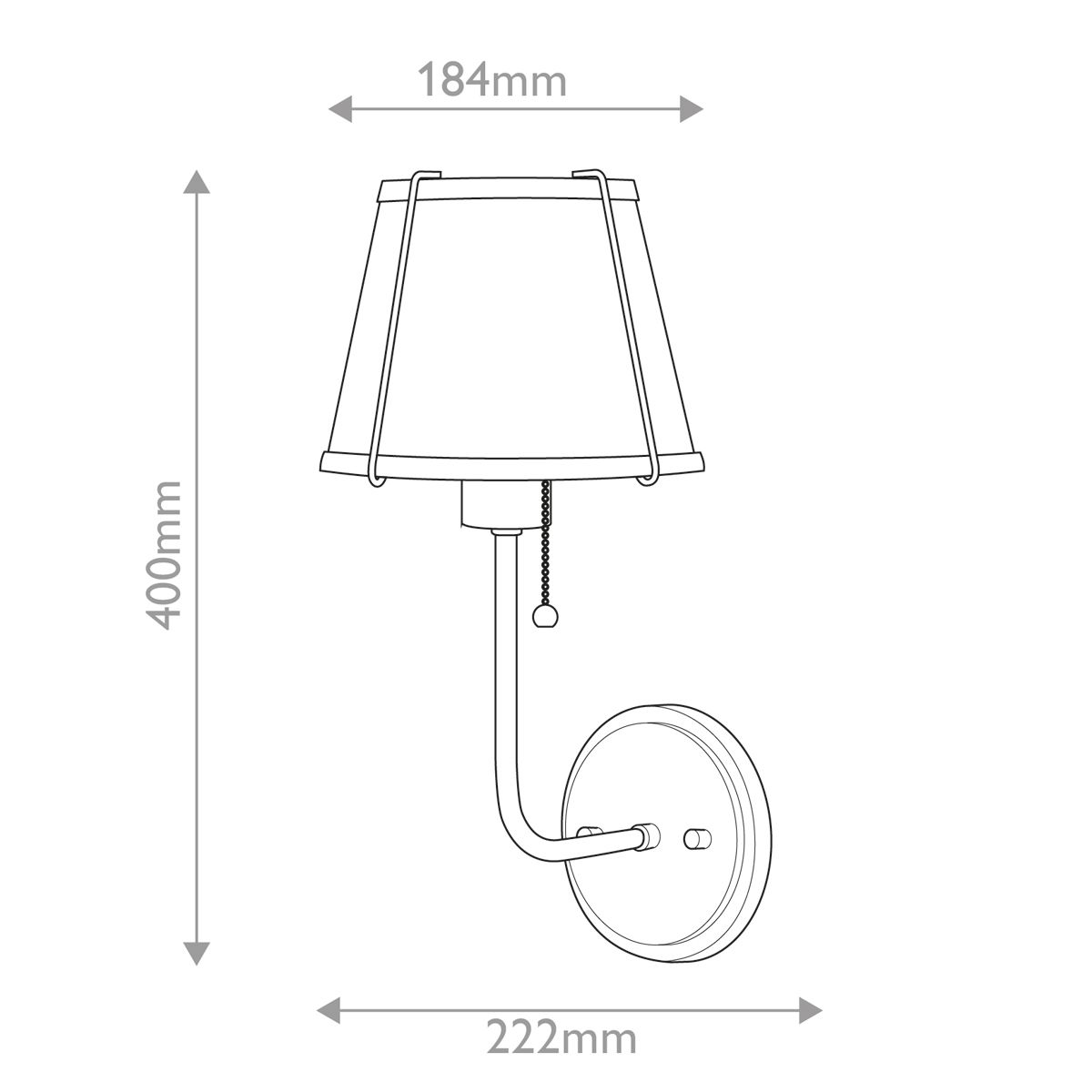 Hinkley Clarke 1 l Wandleuchte mit Zugschalter - - Elsteadlighting - leuchtengrosshandel24