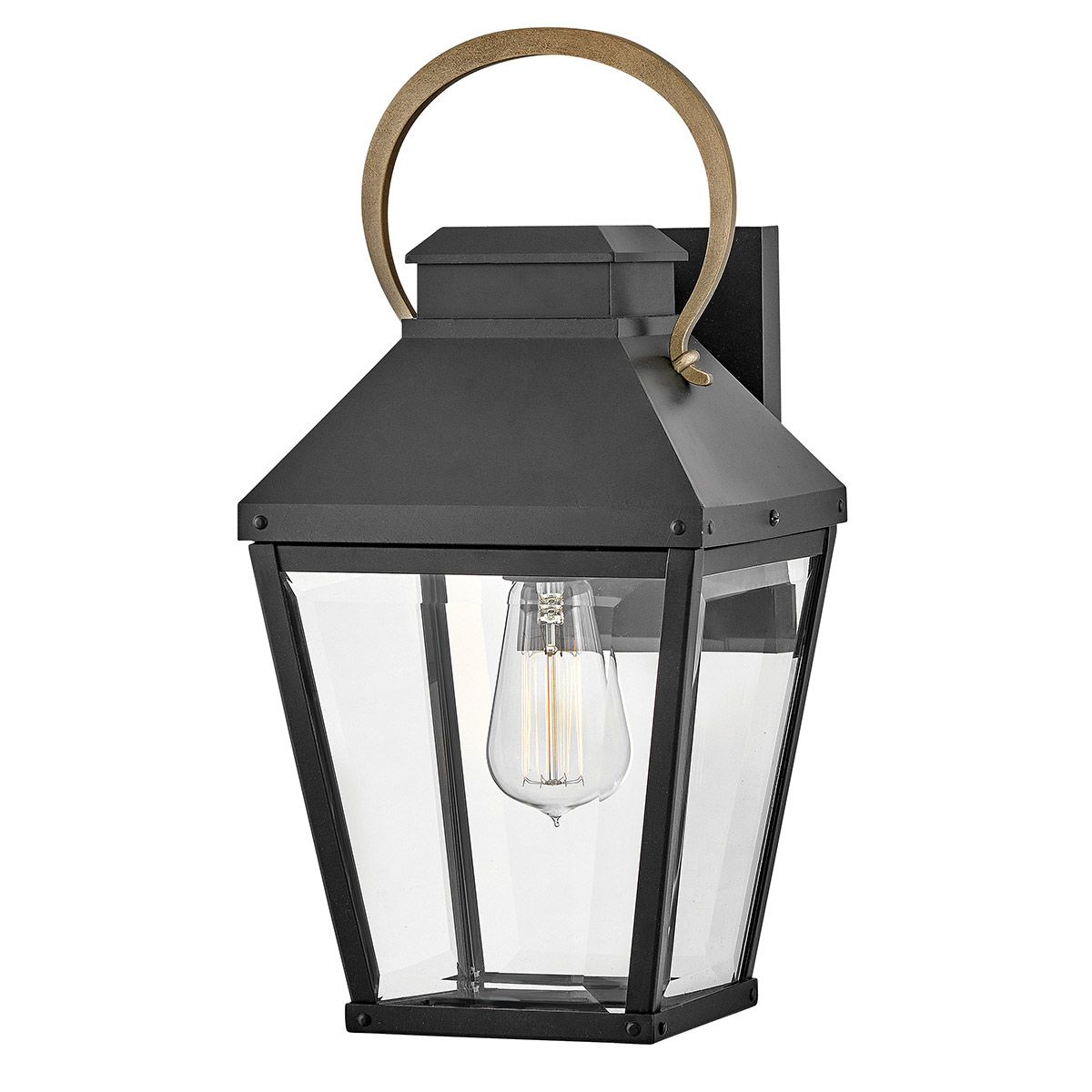 Hinkley Dawson 1 lt Outdoor Medium Wall Lantern - Black with Burnished Bronze accent - Elsteadlighting - leuchtengrosshandel24