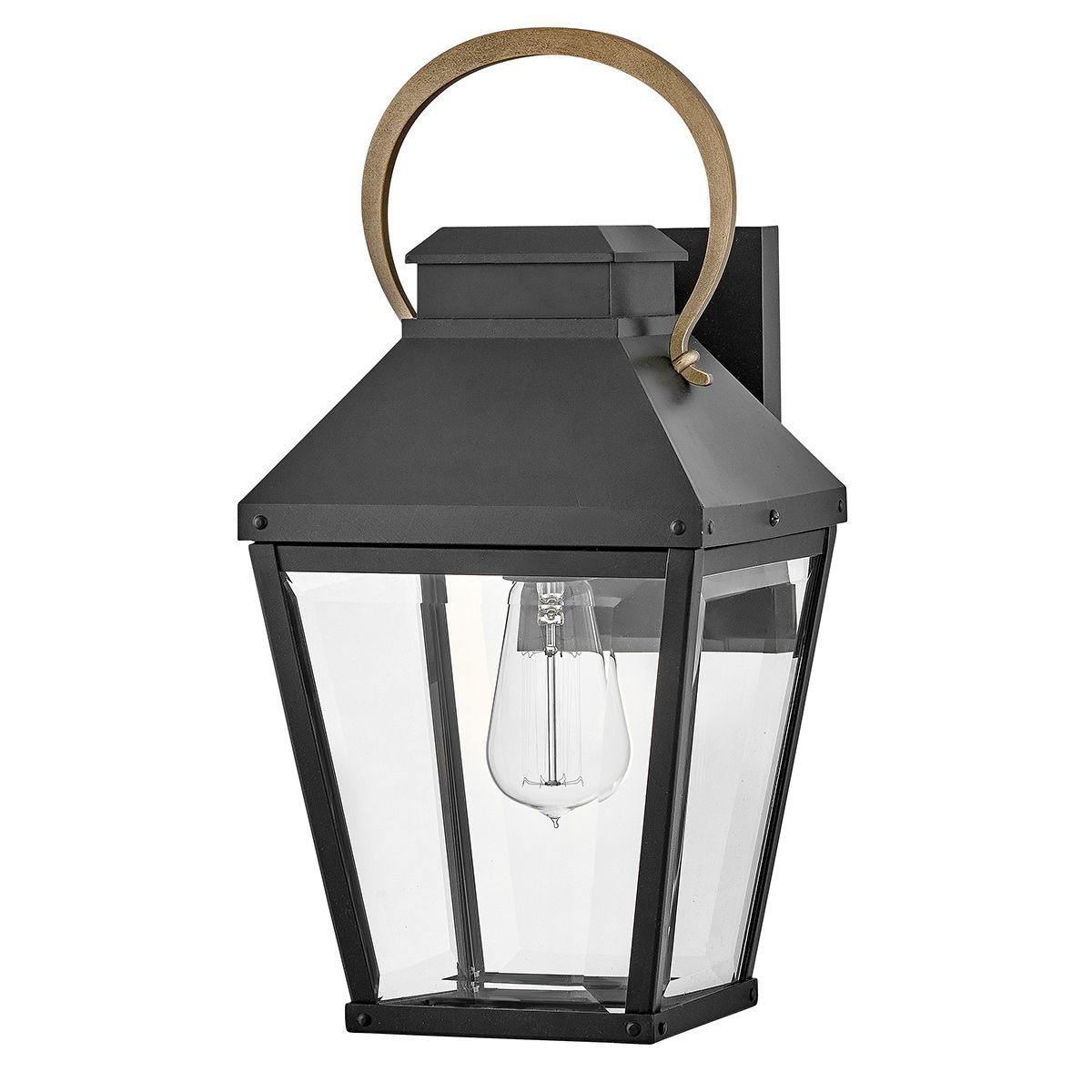 Hinkley Dawson 1 lt Outdoor Medium Wall Lantern - Black with Burnished Bronze accent - Elsteadlighting - leuchtengrosshandel24