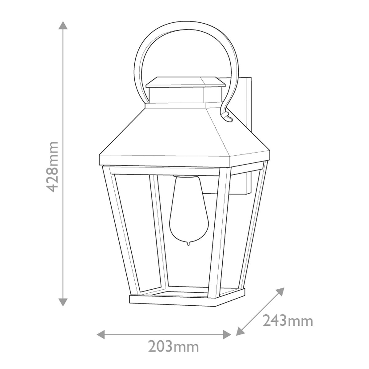 Hinkley Dawson 1 lt Outdoor Medium Wall Lantern - Black with Burnished Bronze accent - Elsteadlighting - leuchtengrosshandel24