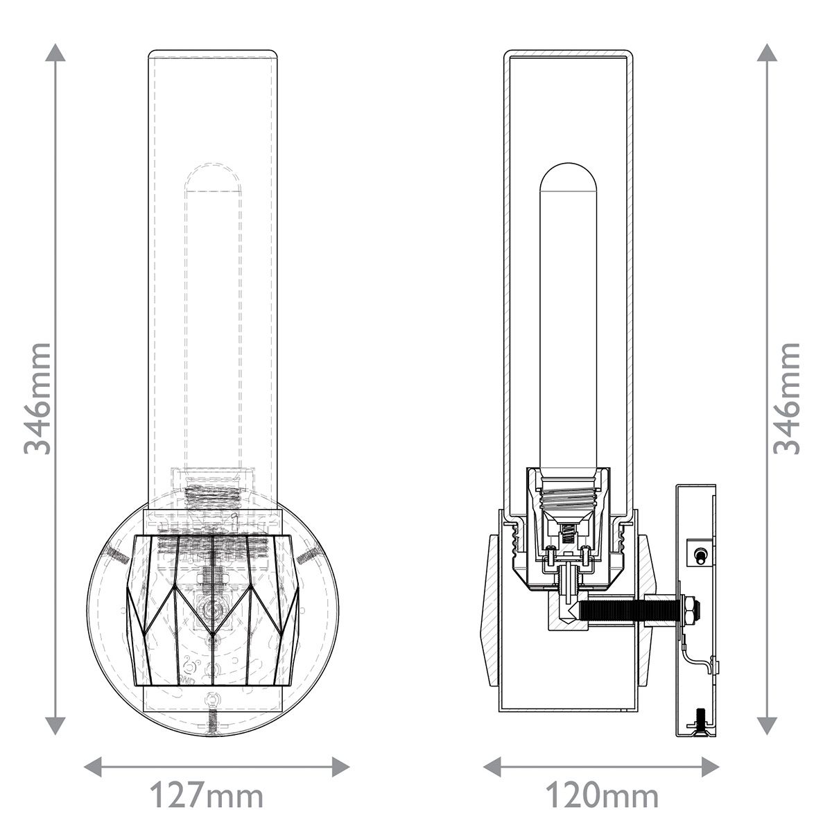 Hinkley Ellison 1 l Wandleuchte. - Schwarz mit - Elsteadlighting - leuchtengrosshandel24