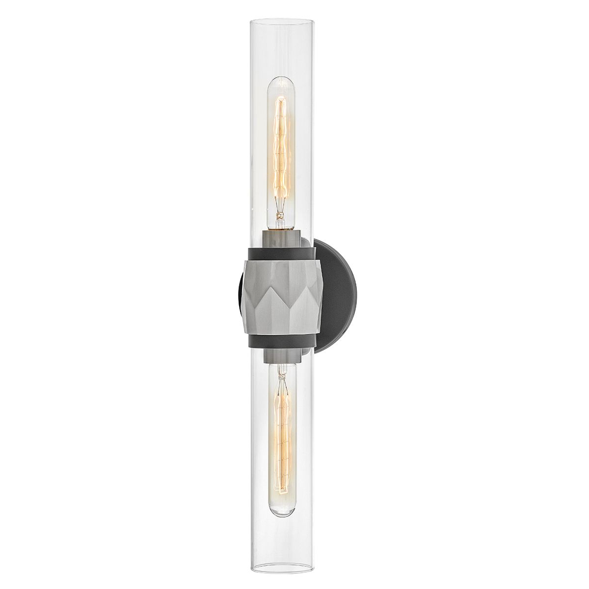 Hinkley Ellison Wandleuchte, 2 l, Schwarz mit gebürstetem Nickel - Elsteadlighting - leuchtengrosshandel24