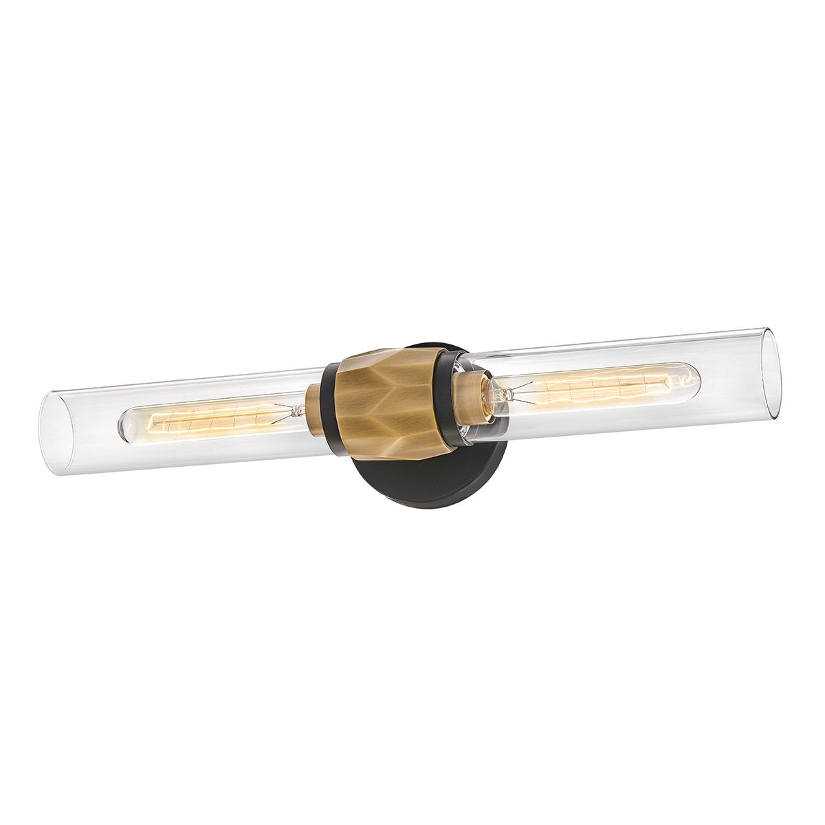 Hinkley Ellison 2-Liter-Wandleuchte – Schwarz mit traditionellem Messing - Elsteadlighting - leuchtengrosshandel24