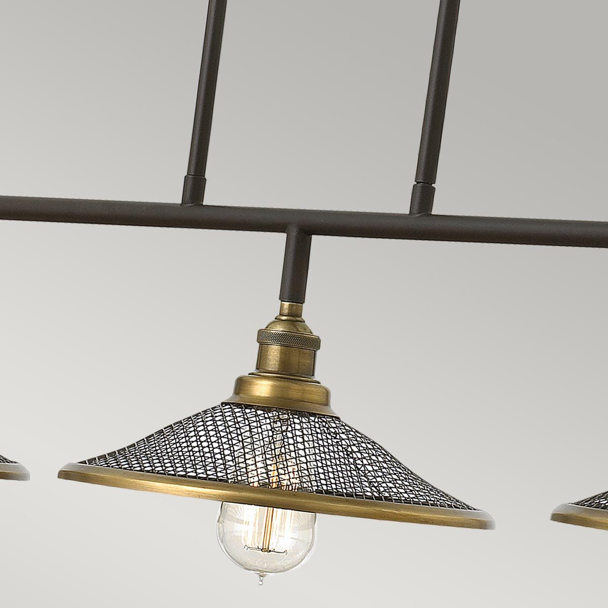 Rigby 3-flammiger Insel-Kronleuchter - Buckeye Bronze und Messing