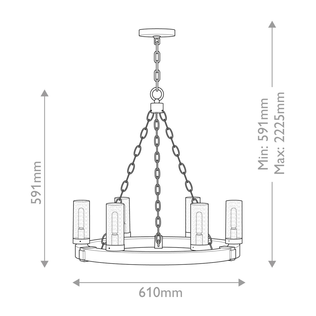 Hinkley Sawyer 6 l Außenleuchter - Sequoia-Holzoptik mit Rost-Eisen-Akzenten und klarem Saatglas - Elsteadlighting - leuchtengrosshandel24